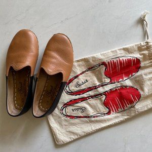 Sabah Camel & Black Two-Tone Turkish Slippers W39